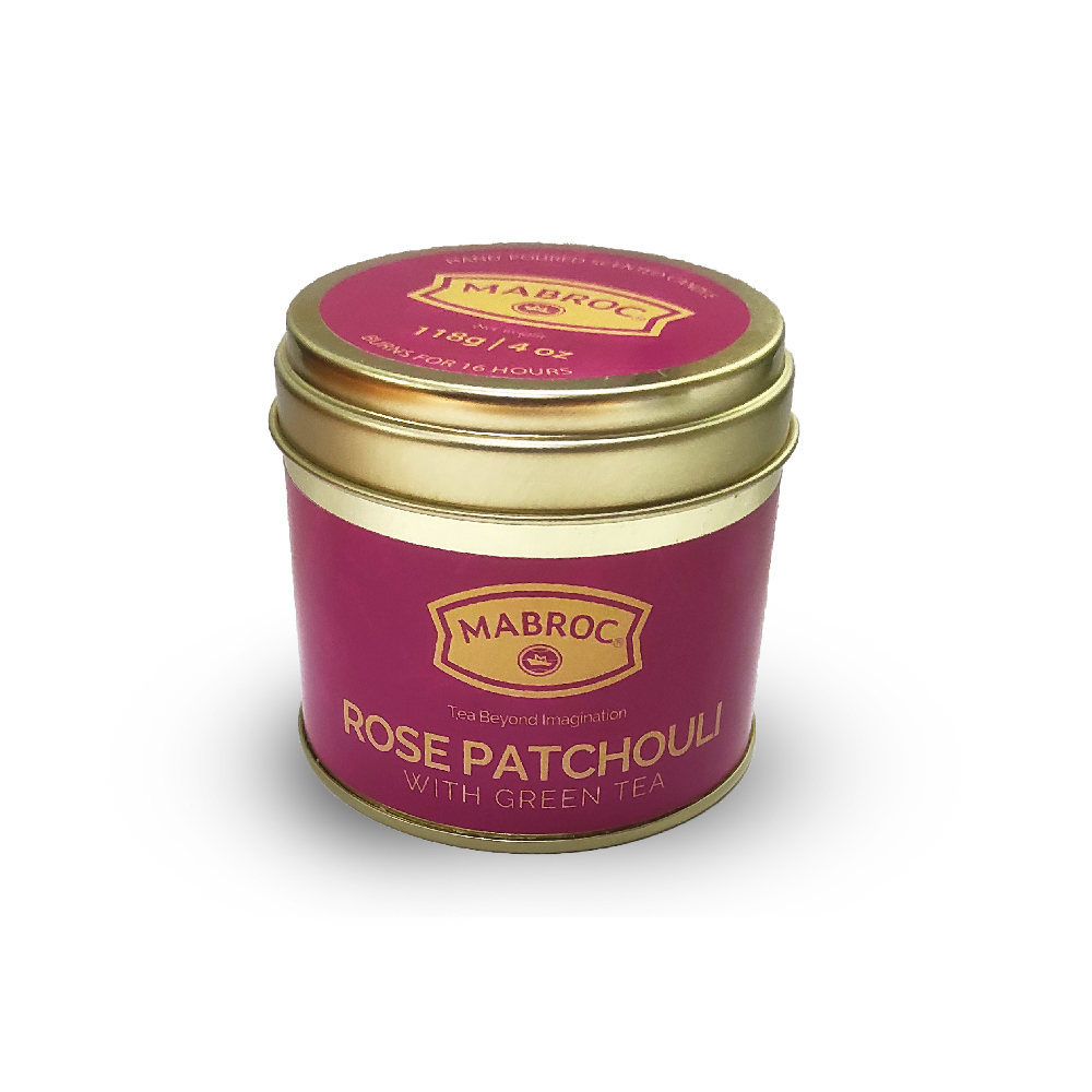 Tea-Infused Candle Tin | Rose Patchouli with Green Tea | 118g