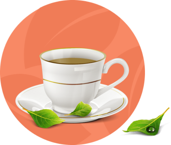 Icon of Tea Cup with Tea Leaves